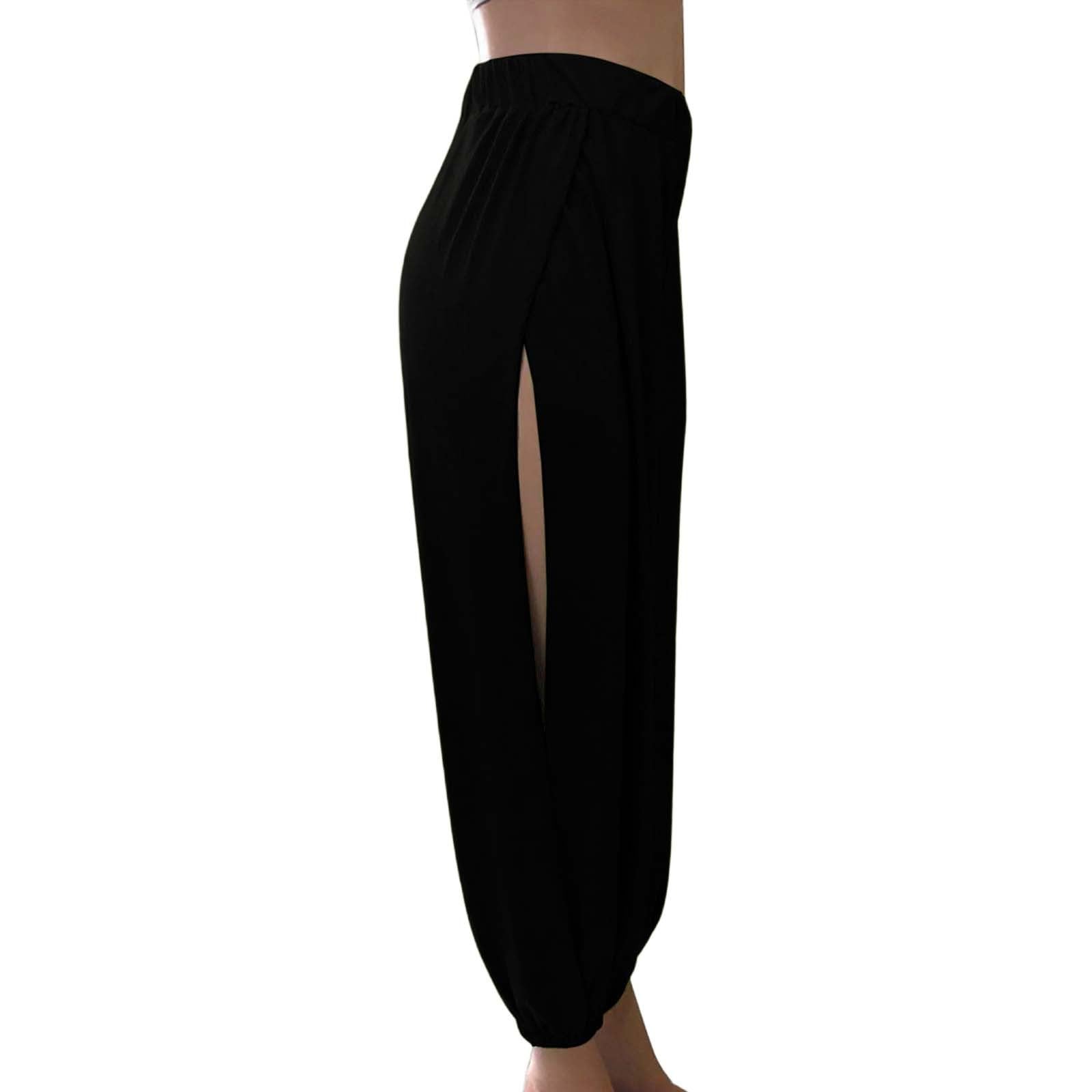 Pantaloni Lunghi da Donna Harem Yoga con Spacco Laterale Pantaloni Sportivi da Allenamento da Spiaggia