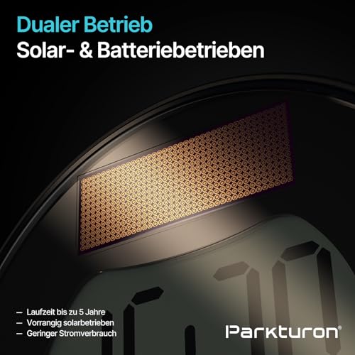Parkturon PT02 Elektronische Parkscheibe mit Zulassung, Automatische Digitale Parkscheibe Solar fürs Auto… – Ansicht 5