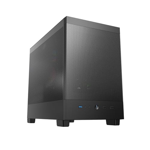 Obudowa komputerowa ze szkła hartowanego z pionowym uchwytem GPU, idealna do konstrukcji M-ATX/ITX, poprawia chłodzenie dzięki konstrukcji panelu przedniego z siatką