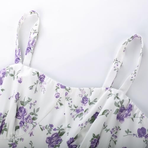Belle Poque Boho Midi Dresses for Women Casual Spaghetti Ruffle Wedding Guest