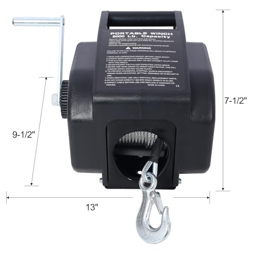 Winch eléctrico para remolques 12V 2000 lb con control remoto miniatura 2