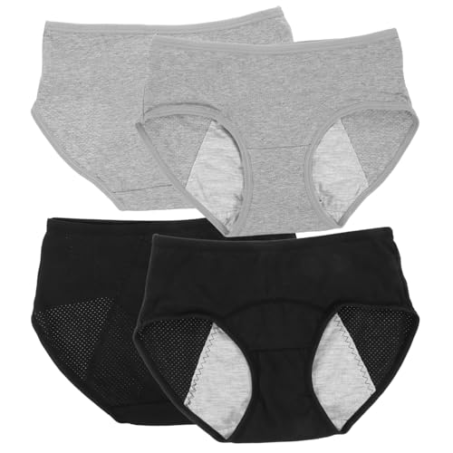 Lot de 4 culottes de règles respirantes en coton doux pour femme