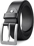 CREATURE Cinture di cuoio genuine di colore nero formale/casuale per gli uomini (lunghezza-46 "||40MM||BL-042-BLK), nero, Taglia Unica