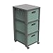 Produktbild Rotho Country ECO Rollcontainer mit 3 Schubladen Aufbewahrung Tower Rattan-Optik (Grün)