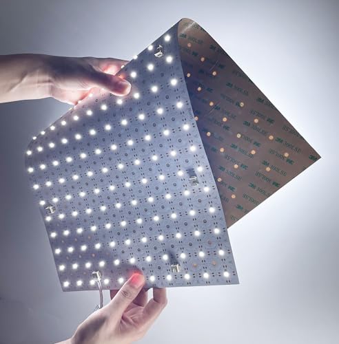 Image of 4-Pack LED Backlight Sheet 24V 12W 6000K White, 19.3X9.6 inches Each Unit, Dimmable Flexible LED Panel Sheet for Backlit Translucent Stone /Marble /Onyx /Quartz Countertops Walls