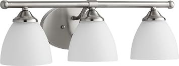 Quorum 5150-3-70 Transitional Three Light Vanity from Brooks Collection in White Finish,
