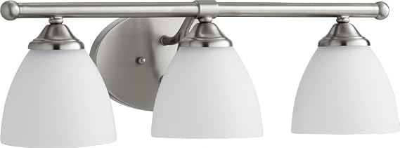 Quorum 5150-3-70 Transitional Three Light Vanity from Brooks Collection in White Finish,