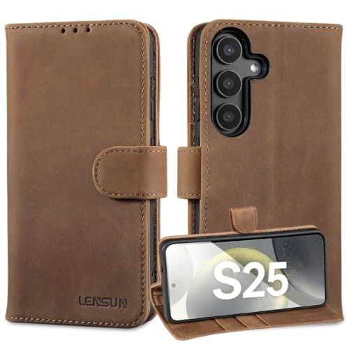 Étui avec rangements cartes pour Samsung S25 5G cuir véritable