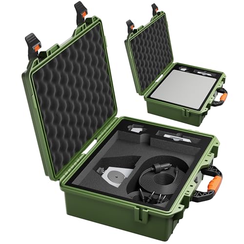 EAZUSE Starlink Mini Case, Hard Waterproof Travel Case for Mini Starlink with Molded Foam for Star Link MiniX Accessories, Lockable Storage Bag Green by EAZUSE - Used condition - US$49.84