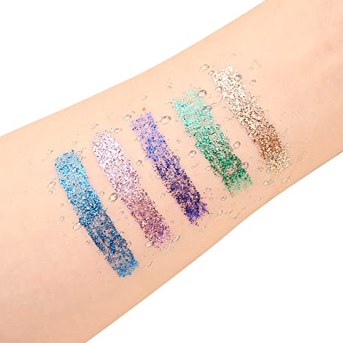 Boobeen Colorful Glitter Eyeliner Liquid Shimmer Eyeliner Waterproof Metallic Eyeliner Smudge-Proof Suitable For Women, 1 Pcs #TOP3