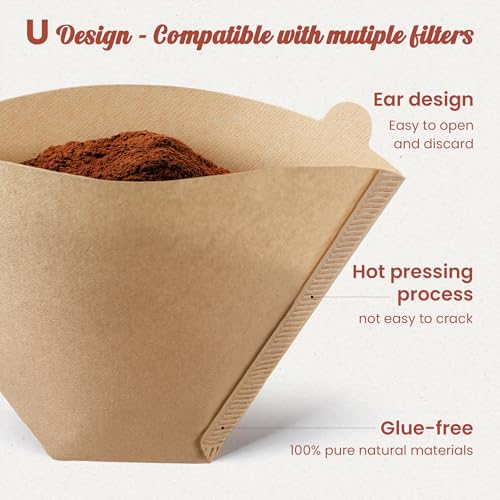Image of #4 Coffee Filters 100 Count, Unbleached Cone Coffee Filters 8-12 Cup