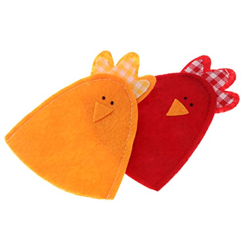 amleso 2X Eierwärmer Küken, Hasen Aus Vliesstoff, Oster Deko, Ostern, Ente