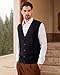 Kallspin Men's Cable Knit Sweater Vest Wool Blend V Neck Button Down Sleeveless Cardigan Vest(Black, 3X-Large)