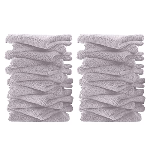 Image of 24 Pack Baby Washcloths - Ultra Soft Absorbent Wash Cloths for Baby and Newborn, Gentle on Sensitive Skin for Face and Body, 8" by 8", Grey