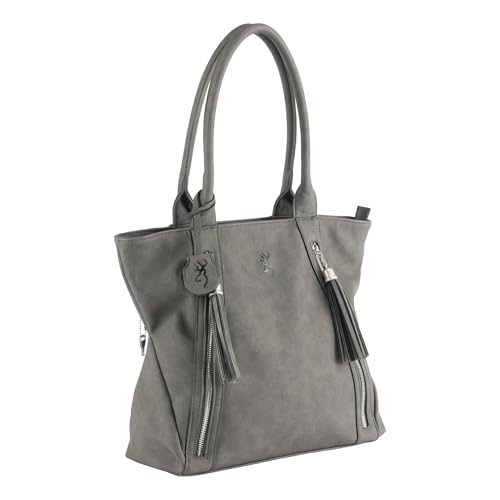 Browning Women's Concealed Carry Alexandria Purse, Premium Holstered Handbag With Safety Locking Option, Charcoal