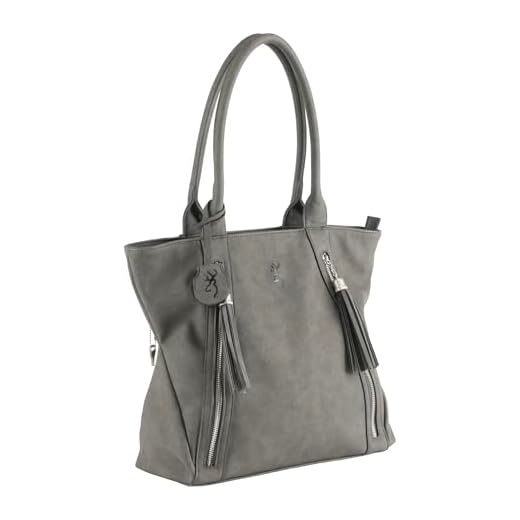 Browning Concealed Carry Purse, Premium Holstered Handbag with Safety Locking Option, Alexandria (Charcoal)