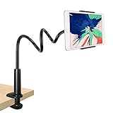 [page_title]-Tryone Schwanenhals Tablet Halterung, Tablet Halter – Flexibler Verstellbarer Arm im Bett für Ipad/Handy/Switch/Samsung Galaxy Tabs/Kindle Fire HD usw, 76cm Gesamtlänge (Schwarz)