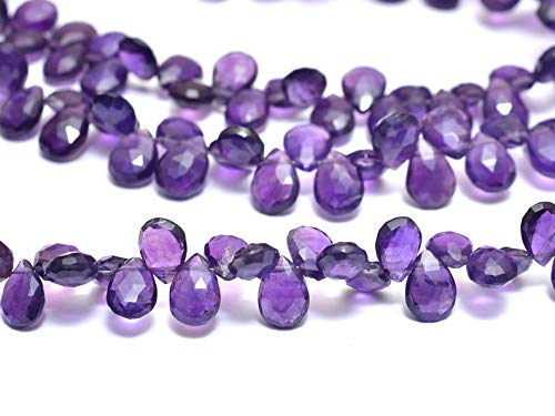 Améthyste d'Afrique perles briolette AAA+ facettées haute joaillerie