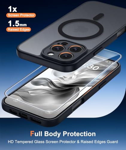 Image of FNTCASE for iPhone 16 Pro-Max Case: Translucent Black Fit for MagSafe