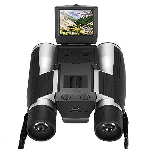 Vazussk Prismáticos digitales LCD con cámara para adultos, grabadora de fotos de video de 12 x 32 pulgadas para observación de aves, caza, conciertos y juegos deportivos con tarjetas de 16 GB