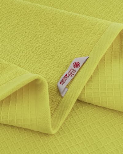 Image of Casa Copenhagen, Egyptian Cotton - Waffle Terry Towel 4 Piece 100% Cotton Large Bath Towel Set - Lime Green