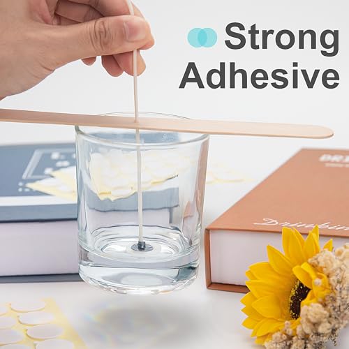 2400PCS Candle Wicks for Candle Making, Candle Wick Stickers, Heat Resistance Double-Sided Stickers with The Little ”Tail “, Stickers for Candle Making