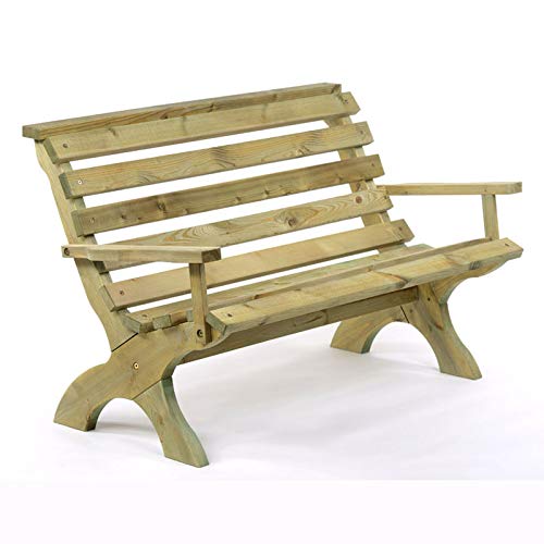 BrackenStyle Wooden Garden Bench Thick Timbers With Arms