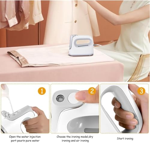 Image of Portable Handheld Garment Steamer | 1000W Foldable Mini Travel Steam Iron | 160ml | Iron Rest Pads | Heat Resistant | Anti-Slip Mat | Protective Waterproof Insulation Mat | Assorted