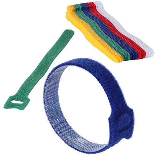 Gestion de câbles réutilisable : range-fils et serre-câbles multicolores 30,5 cm