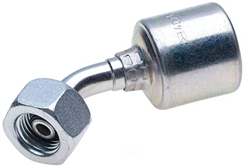 Image of Gates G25831-0608 Female British Standard Parallel Pipe O Ring Swivel 45 Bent Tube (Mega Crimp)