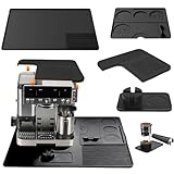 Silicone Coffee Maker Mat for Ninja Luxe Cafe Machine ES601 & ES701, 4-in-1 Set Top Mat + Coffee Bar Mat + Espresso Tamping Mat + Tamping Base -Waterproof Barista Bar Accessories