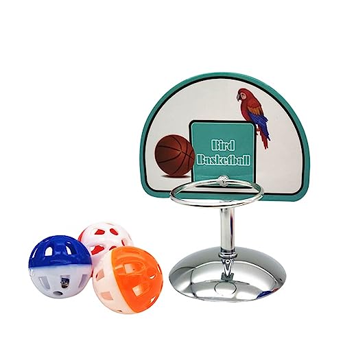 DONGKER Parrots Basketball Set,Stainless Steel Bird Training Toys for Parrot Finches Lovebirds Canaries Budgie,Cockatiel,Macaws