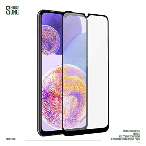 Verre trempé Galaxy A23 noir à impression soie pour une couverture complète et invisible. - 4
