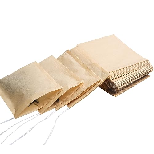 Eketirry 100pcs Disposable Tea Bags for Loose Tea, Small Empty Tea Bag with Wood Pulp Material, Unbleached Tea Filter Bag with Drawstring (Initial, 1.97 x2.76 inch) - Thumbnail 5