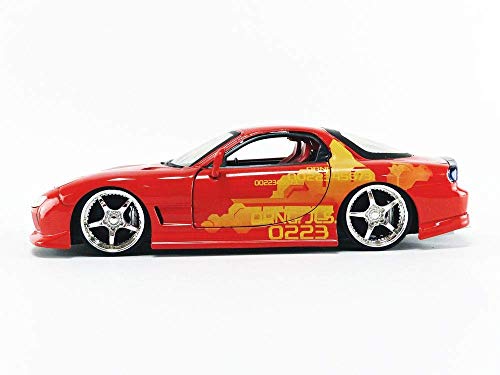 Jada Toys Fast & Furious 1:24 Orange Jls Mazda Rx-7 Die-Cast Car, Toys For Kids And Adults (30747) #TOP2