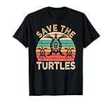 Save The Turtles Animal Rights Retro Style Sea Turtle T-Shirt
