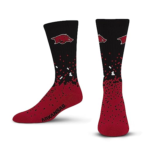 For Bare Feet NCAA ARKANSAS RAZORBACKS Spray Zone Crew Sock Team Color Youth