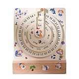 回転永久カレンダー |サーキュラームーンディスクカレンダー | 5 インチ永久卓上カレンダー ホームと装飾ヴィンテージ ディスク永久卓上カレンダー