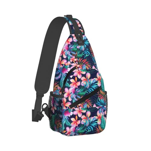 Tropical Flowers Stylish Men'S Messenger Bag - Durable Polyester, Huge Capacity & Adjustable Strap2