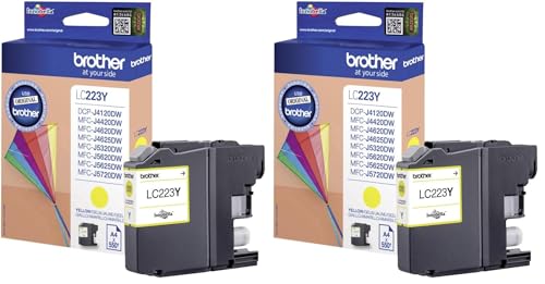 Brother LC223Y | Cartouche d'encre | Jaune (Lot de 2)