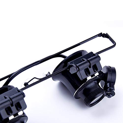 Leichte Lesebrille Mit Stirnband, Lupe, Vergrößerungsglas Mit Led-Leuchten, 20-Fach Beleuchtete Lupe, Uhrenreparaturlampe
