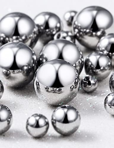 Prjndjw 25Pcs 14G 16G Replacement Balls internal thread & Externally Threaded Surgical Steel Balls Industrial Barbell Tongue Nipple Belly Button Eyebrow Rook Piercing Rings Parts 3MM-8MM2