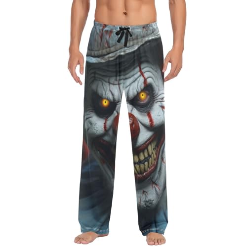 Men's Pajama Bottoms Clown Halloween Lounge Pajama Pants Sleep Bottoms with Pockets Drawstring Sleepwear for Men S