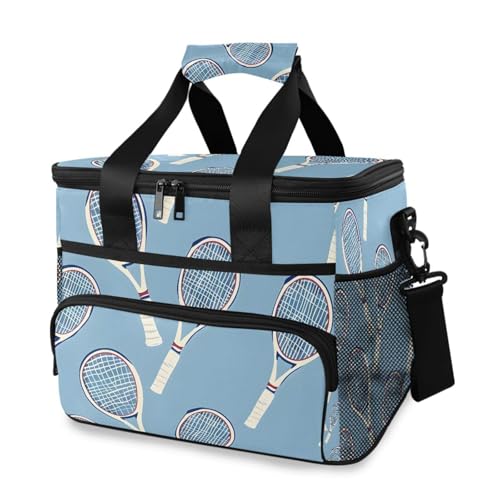 Tennis Racket Cooler Bag 24 Can Insulated Picnic Lunch Box