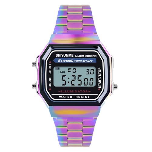 Gosasa Fashion Touch Screen Digital Watch for Men and Womens Stainless Steel Elegant Watches for Women 30M Waterproof Outdoor Sports Diamonds LED Wrist Watch