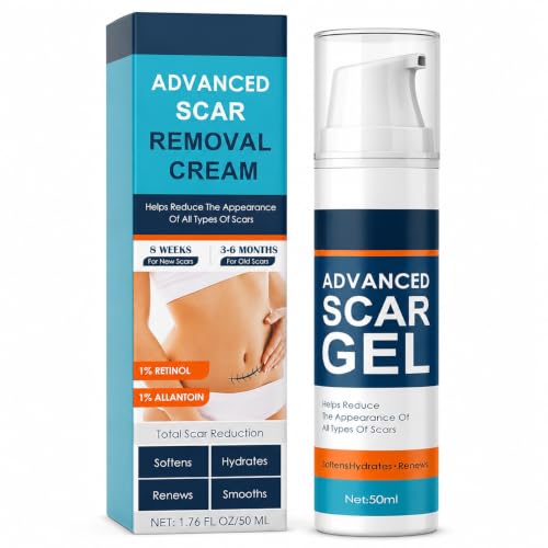 Image of Advanced Scar Gel Cream for Face & Body | Silicone-Based Scar Care Gel | Helps Improve the Appearance of Old & New Scars | Moisturizing Formula for Surgical, C-Section, Acne & Stretch Mark Care | 50ml