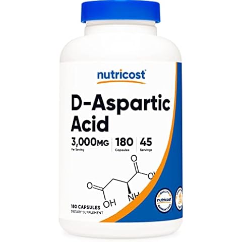 Nutricost D-Aspartic Acid (DAA) Capsules 3000mg Per Serving (180 Capsules) - Non-GMO Cover