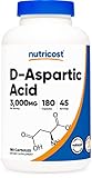 Nutricost D-Aspartic Acid (DAA) Capsules 3000mg Per Serving (180 Capsules) - Non-GMO