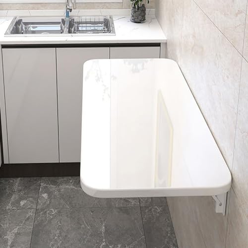Table Pliante Murale,Table De Salle À Manger De Cuisine Pliante Invisible,Bureau D'ordinateur Flottant,Coiffeuse Pour Maison,Établi De Blanchisserie Table Murale Rabattable,Blanche ( Size : 60*50cm(24