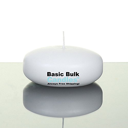 BBC Floating Candles, Large 3 inch White Candles, Set of 72